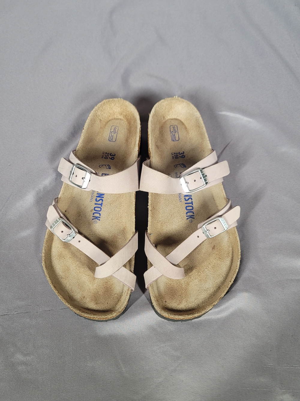 Birkenstock Mayari Sandals Pink Nubuck Leather EU 39 US 8-8.5 Narrow